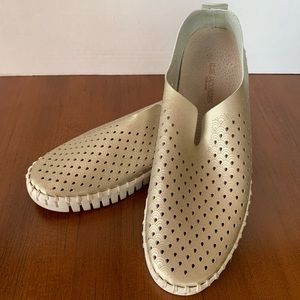 Ilse Jacobsen Tulip Flats Gold Loafer Women's Size 9 Shoes EU40 Horbaek